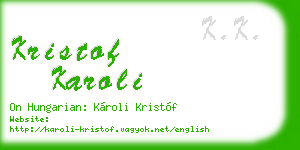 kristof karoli business card