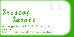 kristof karoli business card